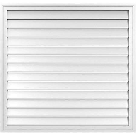 Ekena Millwork Vertical Surface Mount PVC Gable Vent: Functional, w/ 2"W x 1-1/2"P Brickmould Frame, 42"W x 40"H GVPVE42X4002SF
